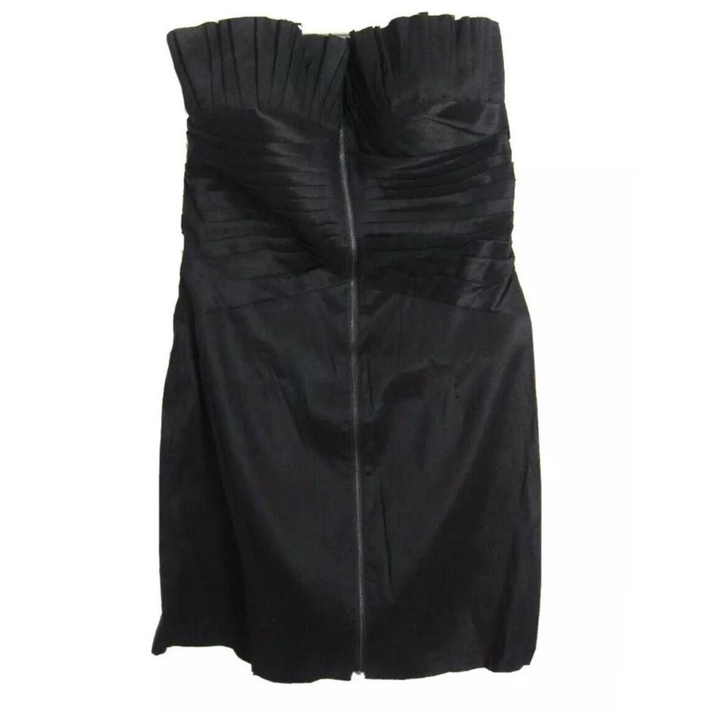 Y2K Vintage Romeo & Juliet Couture Zipper Pleat Strapless Cocktail Dress sz L